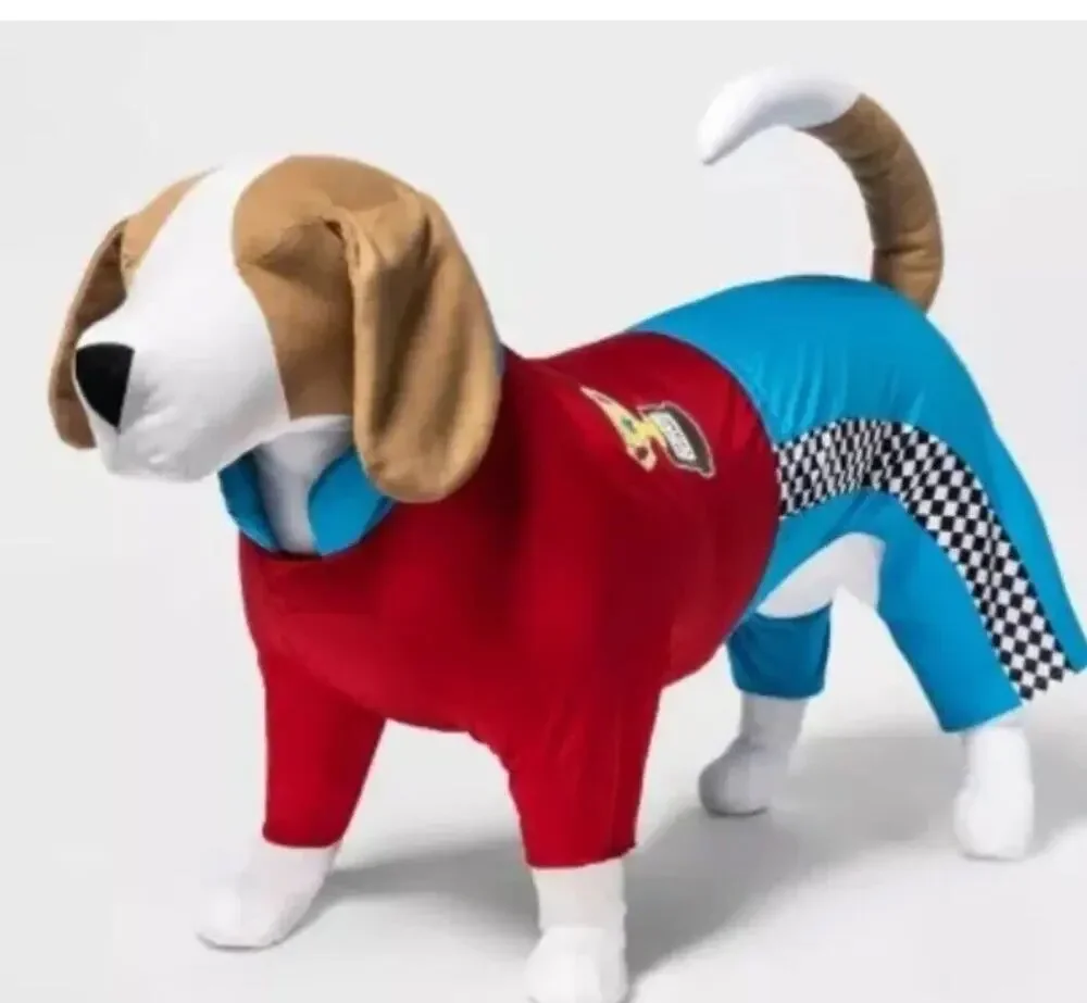 Target Racecar Driver Dog Halloween Costume Jumpsuit Outfit Size Small NWT